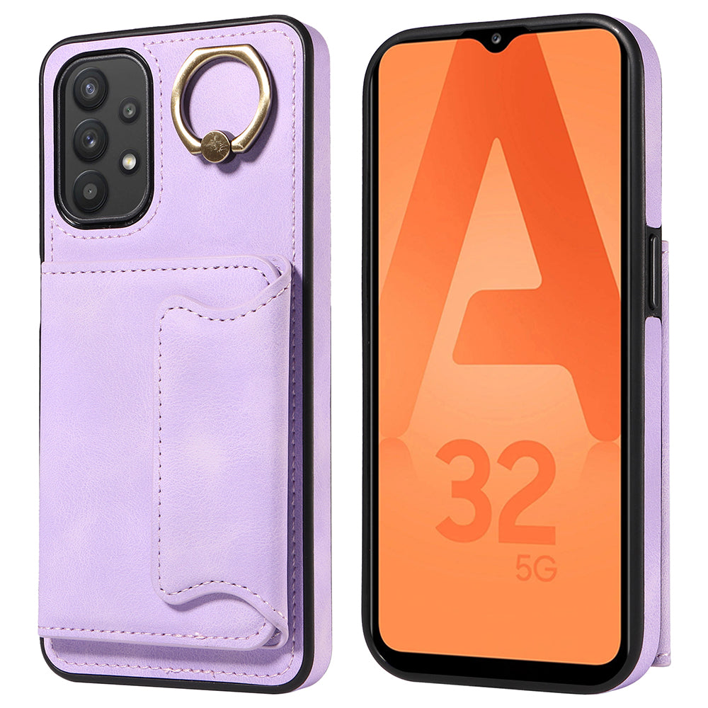 001 For Samsung Galaxy A32 5G M32 5G PU Leather TPU Card Holder Cover Ring Kickstand Smartphone Case 001 For Samsung Galaxy A32 5G M32 5G PU Leather TPU Card Holder Cover Ring Kickstand Smartphone Case